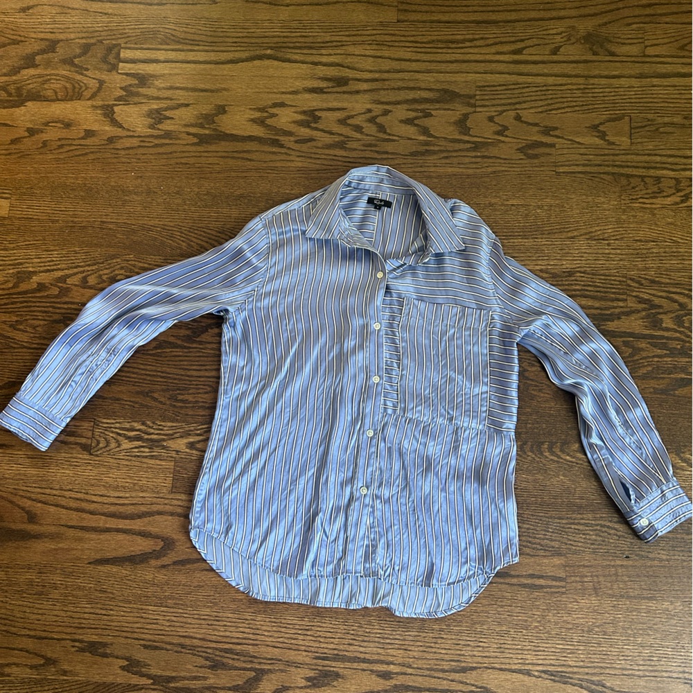 Rails Spencer Shirt Moonlight Stripe SILK EUC size small